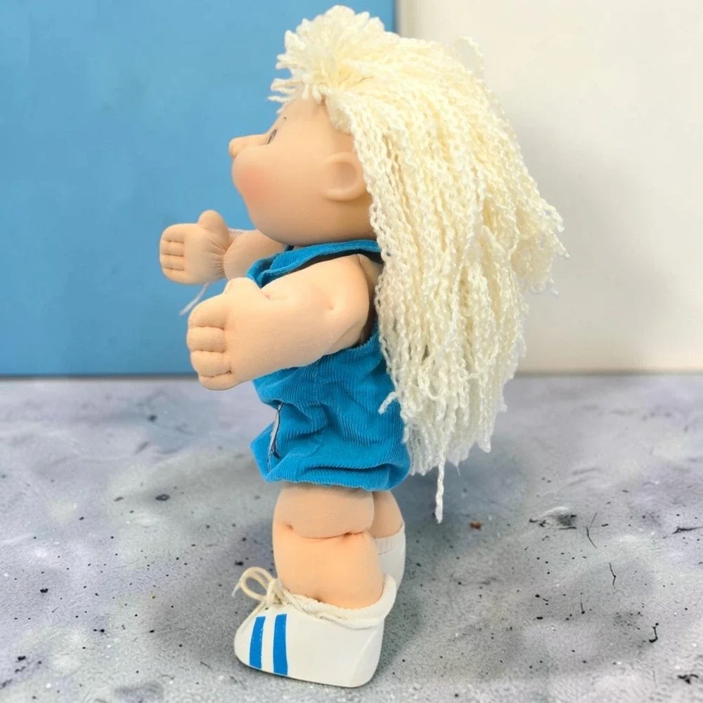 VTG 90's Mattel Cabbage Patch Kids Doll Blonde Yarn Crimped Hair Corduroy 1990